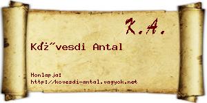 Kövesdi Antal névjegykártya